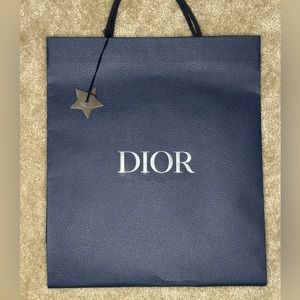 Christian Dior Shopping Bag with Silver Embossed Logo + Silver Star